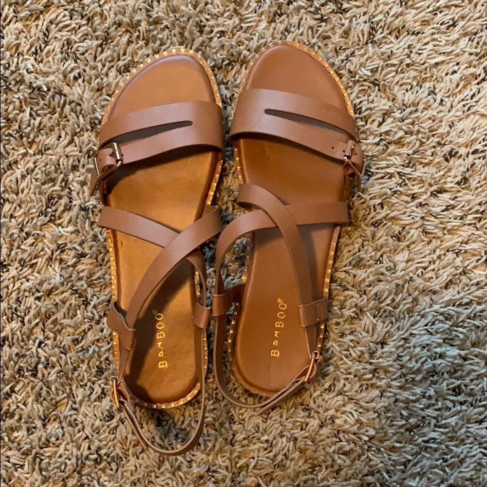 Brown Strappy Buckle Sandal